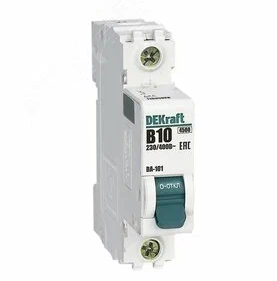 Выключатель автоматический модульный 1п C 10А 4.5кА ВА-101 DEKraft