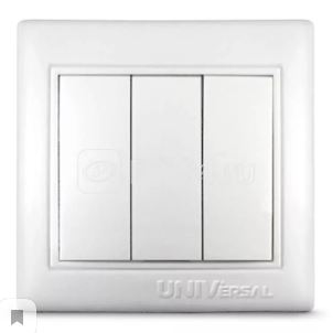 Выкл. 3кл. СП Севиль 10А IP20 бел.