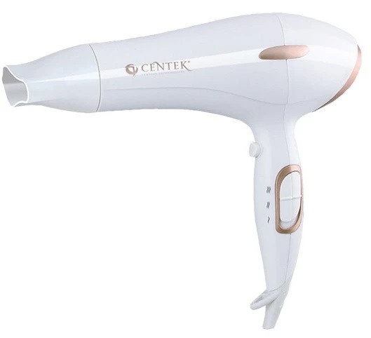 Фен Centek CT-2235 (бел+золото) 2200Вт, 2 скорости, 3 режима, холодный обдув, концентратор