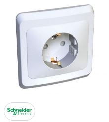 Розетка 1-м СП 16А с заземл.защ.шторк. бел. ЭТЮД "Schneider Electric"