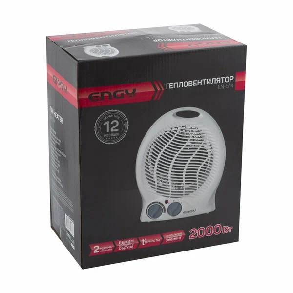 3. Тепловентилятор ENGY EN-514  2,0кВт,2ступ.нагр,термостат,хол.обд