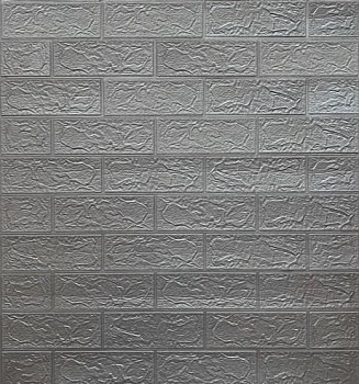 Панель ПВХ 3D самокл. кирпич сер.металик 70*77