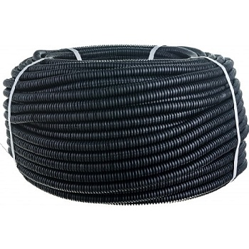 Труба гофрированная ПНД d16мм с протяжкой черная (100м)