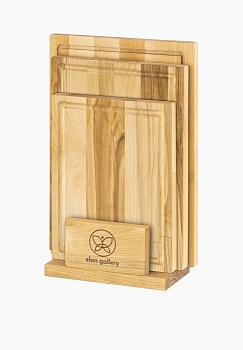 Набор разделочных досок деревянных на подставке PRIMA COLLECTION 3 шт(24х18/29x20/32х22х1,8см)