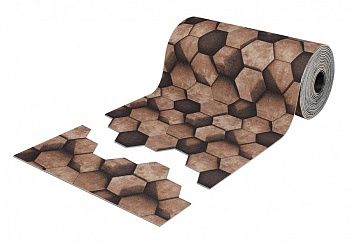 Коврик -дорожка SHAHINTEX DIGITAL PRINT (12) "Соты" коричневый 100*1500см