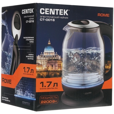 5. Чайник  CT-0016 ROME стекло 1,7л,2200Вт