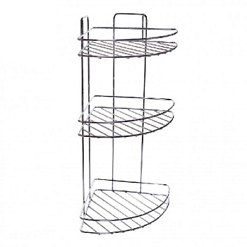 Полка угловая 3-х ярусная овал нержав.