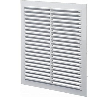 Решетка вентиляционная с москитной сеткой Э1515Н (150х150) не разъемная, наклонные жалюзи