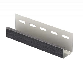 J - Профиль 3,05 для сайдинга ТимберБлок, Планкен угольный, Ю-Пласт