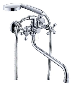 Смеситель д/ванны Rainsberg R 6023 F-8  длинным изливом (белый)