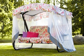 Качели садовые Турин Премиум FLOWER 3-х местные с1599