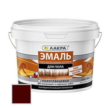 Краска акрил. д/пола красн-кор 2,4 ЛАКРА