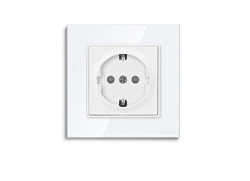 Розетка 1-м СП Минск 16А IP20 с заземл. защ. шторки бел. Basic EKF ERR16-028-100