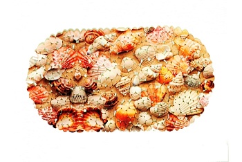 Коврик на присосках РАКУШКА 67*36 см фотопринт