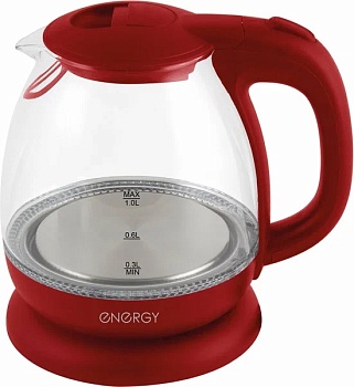 Чайник ENERGY Е-296 красный 1,1кВт,1,0л,диск