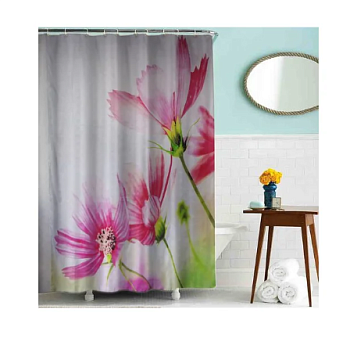 Штора д/ванной 180х200 ткань MZ-80 "Цветы"