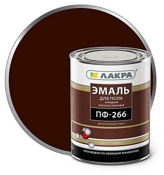 Краска эмаль ПФ-266 2кг красно.-корич. ЛАКРА