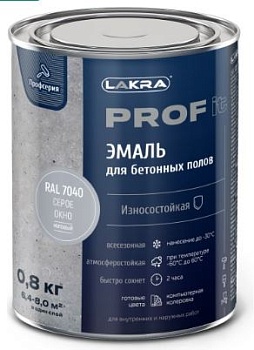 Краска для пола бетон, быстросохн. 0,8кг 7040 серое окно PROF IT