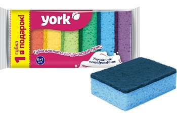Губки кухонные Колор Люкс York 6+1шт 