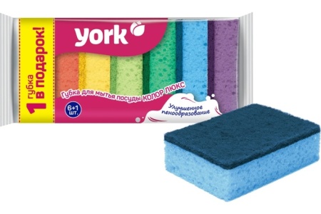 Губки кухонные Колор Люкс York 6+1шт