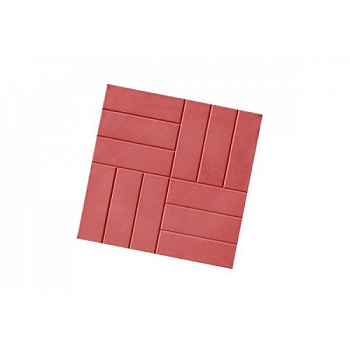 Плитка тротуарная 12 кирпичей 500х500х50 красная
