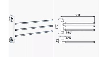 Полотенцедержатель тройной рога F113 FRAP