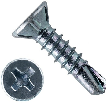 Саморез оконный 3,9/32 белый сверло