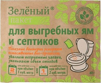 Средство для септиков ДОКТОР РОБИК Зеленый пакет для выгребных ям и септиков