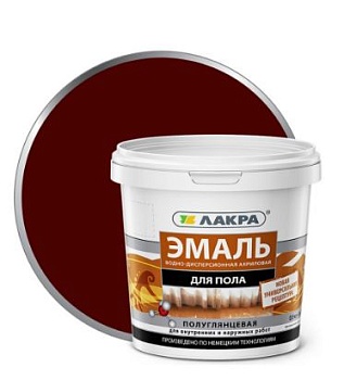 Краска д/пола бетон, дерево быстросохн. 0,9кг красн-кор. акрил ЛАКРА