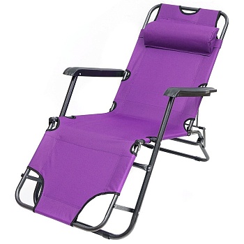 Шезлонг пляжный складной фиолетовый YTBC051-262C, 153х60х80 cм
