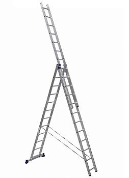 Стремянка-лестница 3-секц. 12 ступ Новая высота NV 1230, алюминиевая, 3,19 - 7,87 м