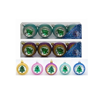 Набор шаров4шт,6см синий  Е40155