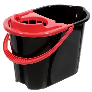 Ведро пластик, 10 л, в ассортименте, с отжимом, со сливом, Альтернатива, М1012