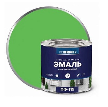 Краска эмаль ПФ-115 0,9кг салатовая "Proremont"