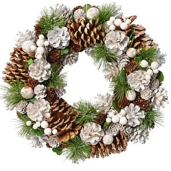 Венок из шишек СОСНОВЫЙ УЮТ, 34x8.5 см, Kaemingk 725664