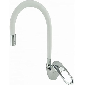 Смеситель д/кухни Rainsberg  R3193 F  гибкий излив(белый)