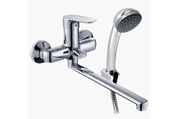 Смеситель д/ванны KONNER NRD 1600 длинный излив с аксессуарами