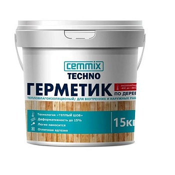 Герметик Акриловый для дерева теплый шов Cemmix, 15 кг, дуб