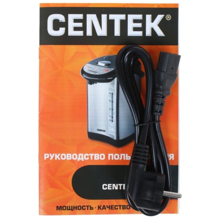 4. Термопот Centek CT-1083 (сталь) 5.0л, 800Вт, 3 способа подачи воды, двойная защита от перегрева