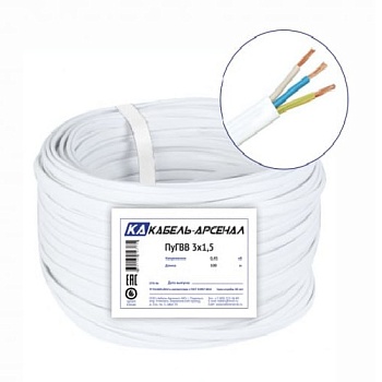 Провод медный ПУГНП(ПуГВВ) 3*1,5 (100м)