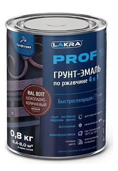 Грунт-эмаль по ржавчине 4 в 1 шоколадный 8017 0,8кг PROF IT
