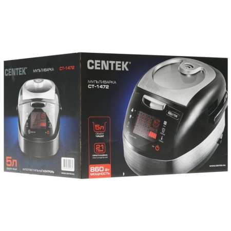 5. Мультиварка Centek CT-1472 Ceramic  860Вт, 5.0л, LED, 21 программа