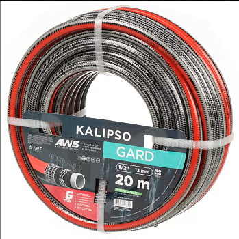 Шланг 20м , 1/2 '', внутренний d12 мм, 21 атм, армированный, 6 слоев, Kalipso, Gard, ПВХ, всесезонны