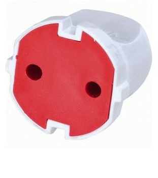 Штепсель 6A 250В (пластик, белый) (Турция) 7711100