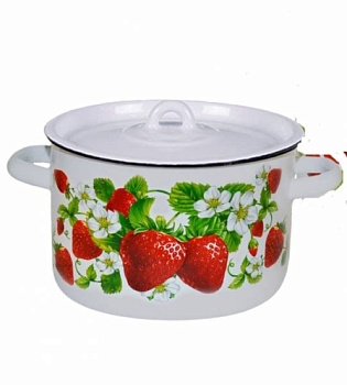 Кастрюля 1,5л 1с15с/1 Клубничная поляна белосн.