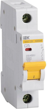 Выключатель автоматический модульный 1п C 25А 4.5кА ВА47-29 KARAT IEK