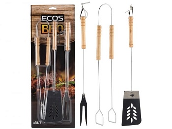 Н-р д/барбекю вилка,лопатка,щипцы ND-1095блистер