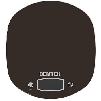 Весы кухонные Centek CT-2456 (шоколад) электр., max 7кг(!!!), шаг 1г, большая съемная чаша, дисплей