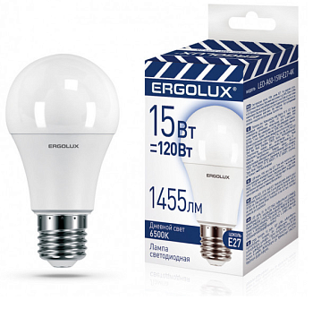 Лампа ERGOLUX диод. LED15 E27 15вт дневной свет