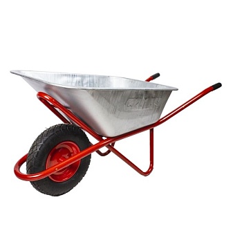 Тачка строительная СИЛАЧ - ТСт 110/1, 1 колесная,(110л для сыпучего груза), 220кг, 4.00-8/16, красна